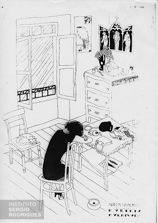 Fotocópia da ilustração feita por Roberto Rodrigues para a Revista Para Todos em 1929.