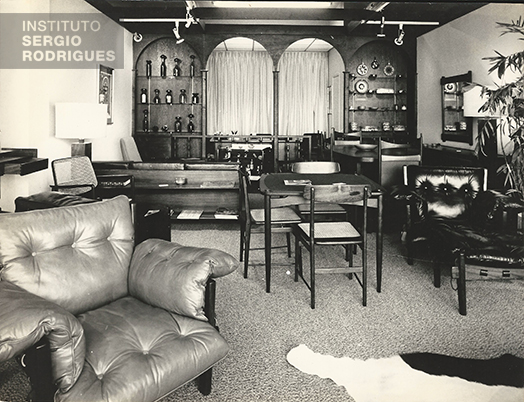 Interior da Loja Oca furniture, em Carmel - Califórnia, Estados Unidos, datada entre 1965 e 1968, período de funcionamento da loja.
